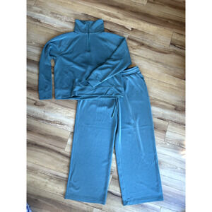 Lands End Womens Modal Quarter Zip and Pants Set